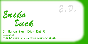 eniko duck business card